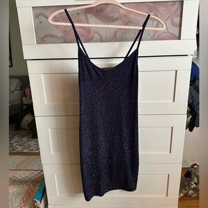 Sparkly Navy Blue Slip Dress